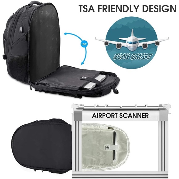 Extra Large Travel Backpack with USB Charging - Picture 4 of 11